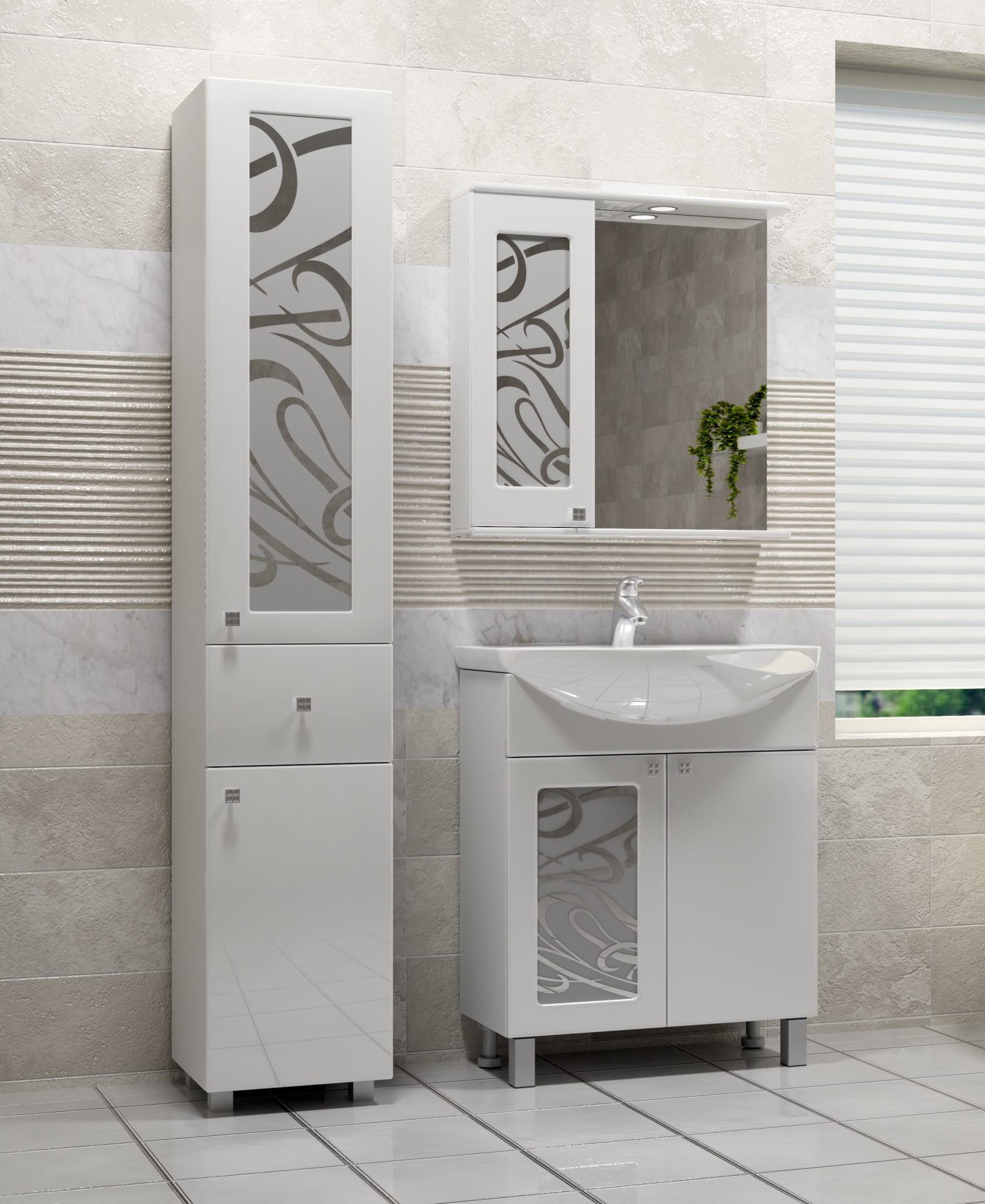 Тумба с раковиной Provans 600 (Балтика)610⨉440⨉840 мм белый Santreyd sun-id-665131 - Вид №4