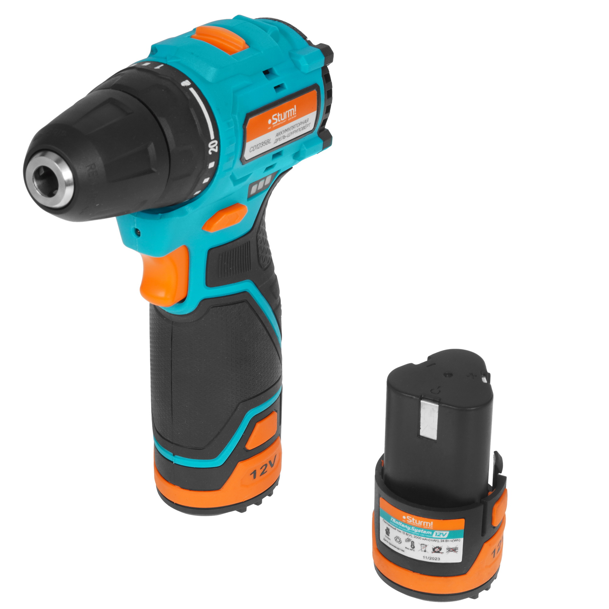 Дрель-шуруповерт Sturm! CD1235BL 1BatterySystem12V 1BatterySystem 12V 9127189 STDN-0073399 - Вид №1