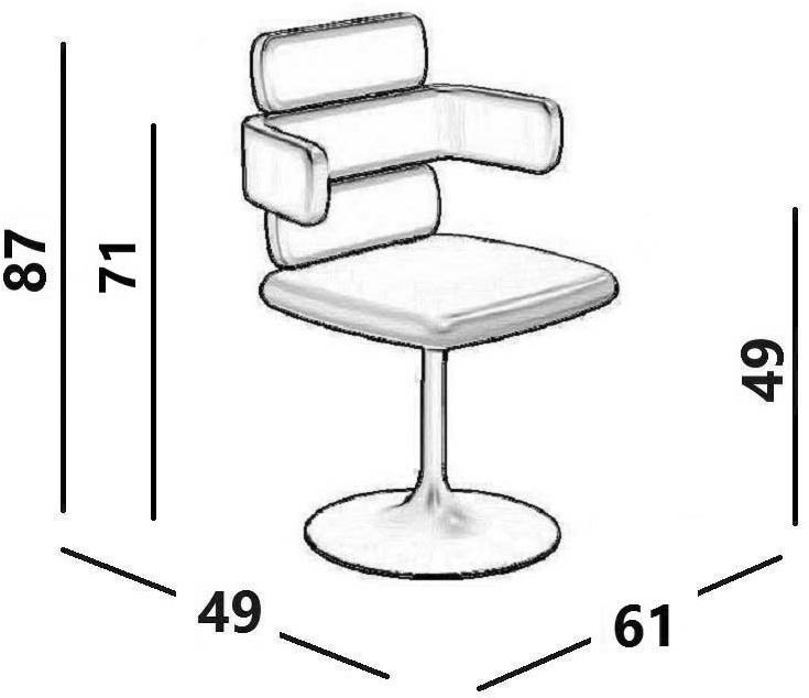 Luxy Кожаное вращающееся кресло на эстакаде с подлокотниками Cluster Cl5 - Вид №3