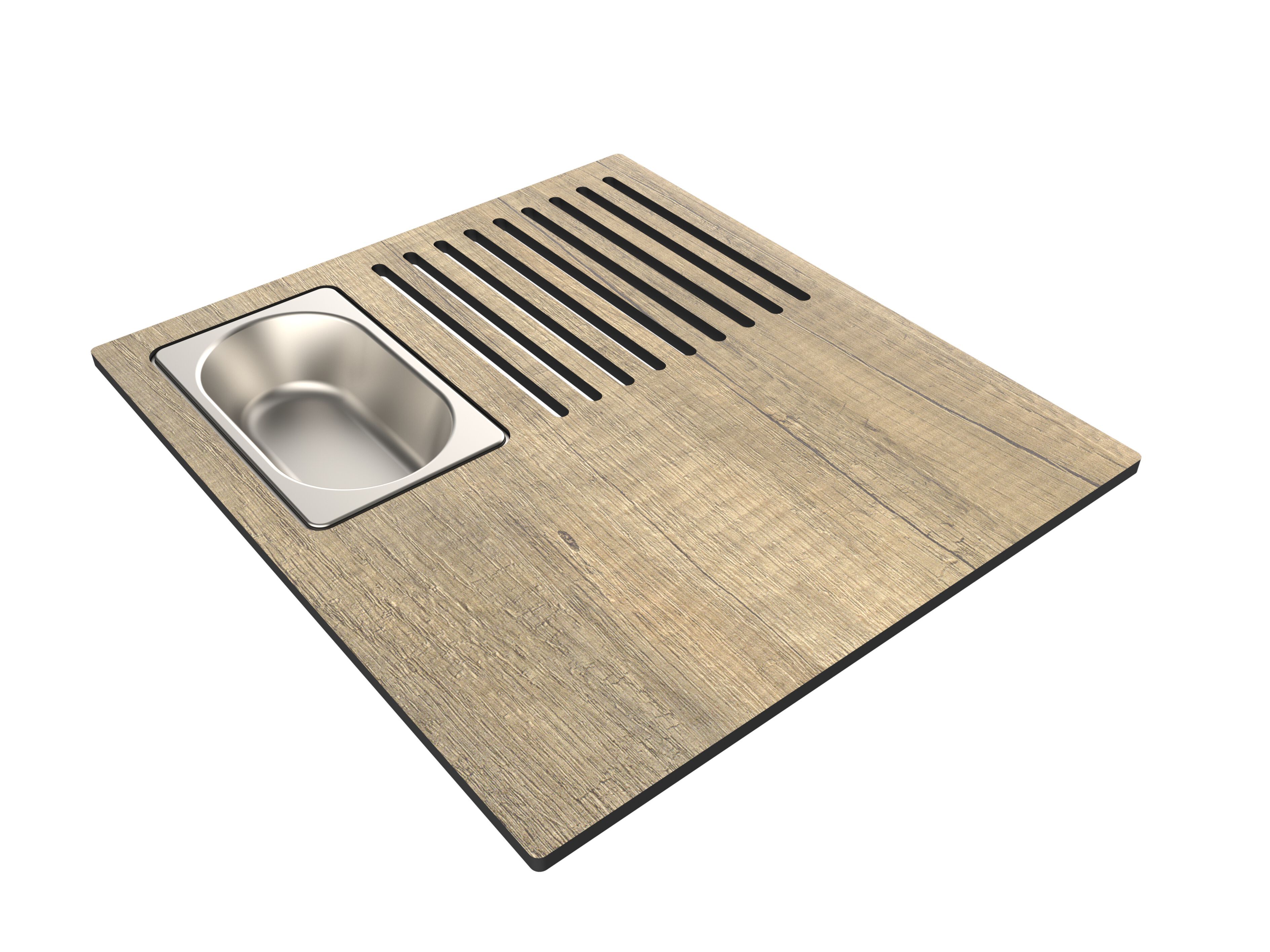 Многофункциональная разделочная доска с лотком из нержавеющей стали Evhoc COMPLEMENT PLUS 340 ARCH-00065002