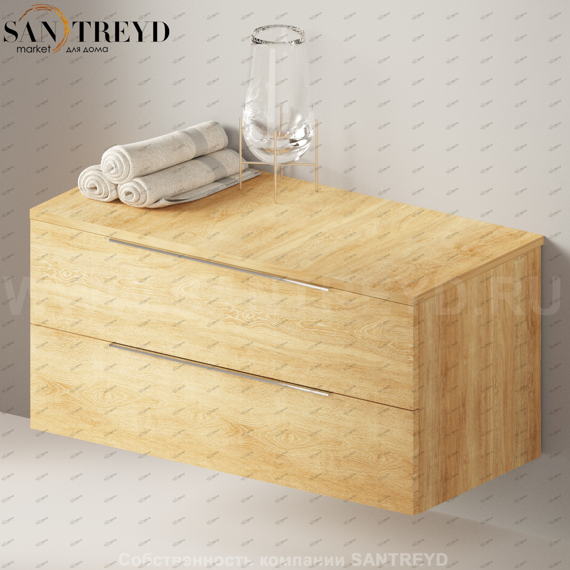 Flaminia BOX Настенная тумба 105 см с 2-мя ящиками BX437.WQ Ceramica Flaminia BX437WQ