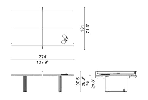 Дубовый стол для пинг-понга District Eight Dinh ARCH-00069726 - Вид №7