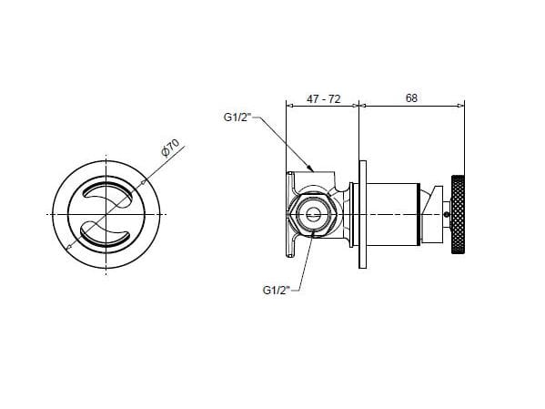 Смеситель для душа из хромированной латуни Bugnatese тысяча девятьсот пятьдесят ARCH-00067294 - Вид №1