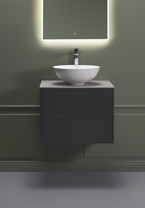 1590001 Шкаф Для Умывальника Edge 600 Серый Антрацит Hafa  Антрацитовый 