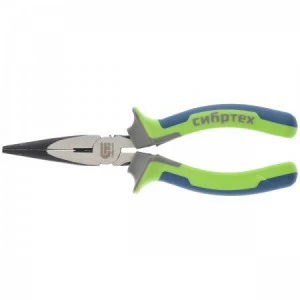 Длинногубцы прямые 160 мм фосфатирование трехкомпонентные рукоятки СИБРТЕХ