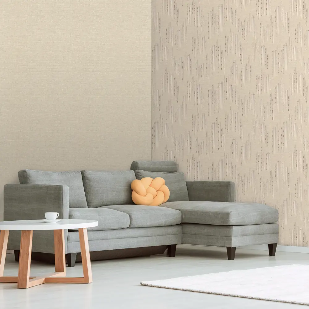 EURO DECOR Level: флизелиновые обои бежевые для элегантного интерьера 86549337 STLM-0069980 - Вид №3