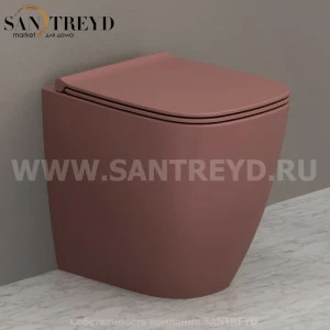 GN002FR Приставной унитаз напольный Розовый Ceramica Globo GENESIS Италия