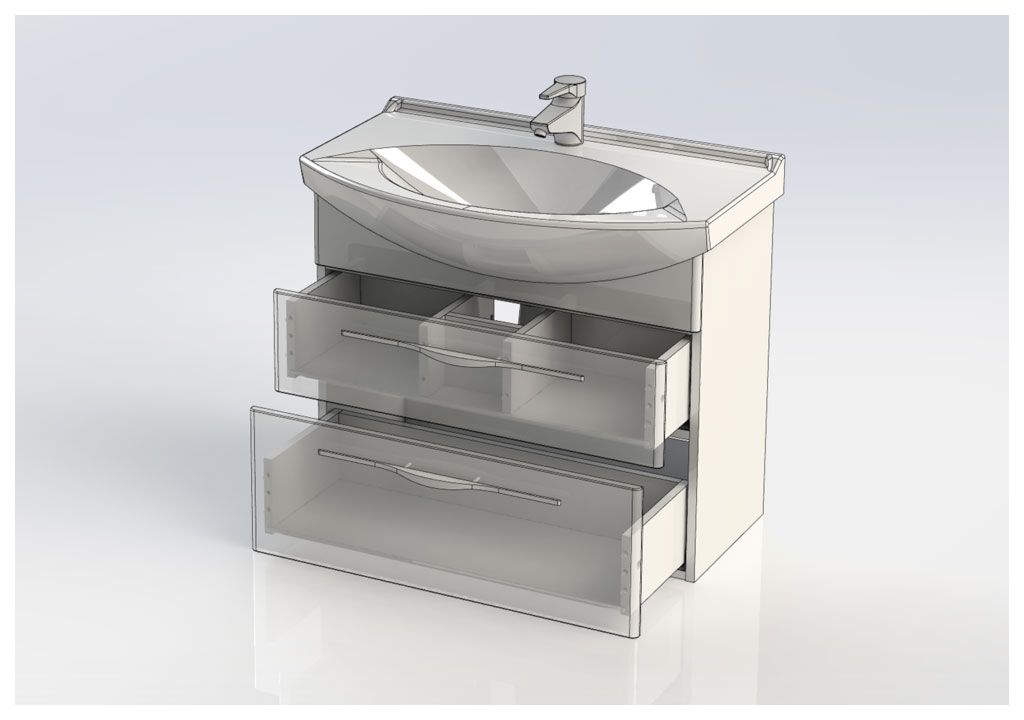 Тумба под раковину Aquanet Ирвин 75 белый sun-id-270534 - Вид №4