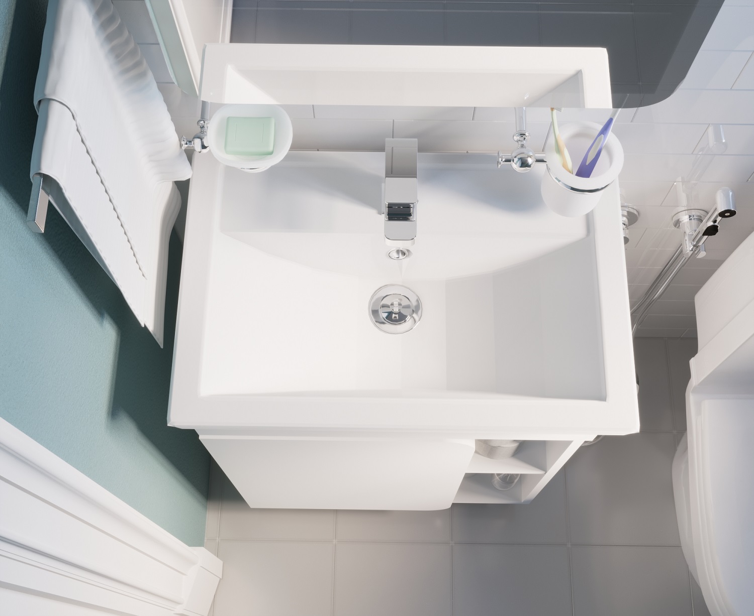 У76055 Тумба Nuvo 60Н 1д. Белый глянец 1 Marka NUVO  - Вид №2