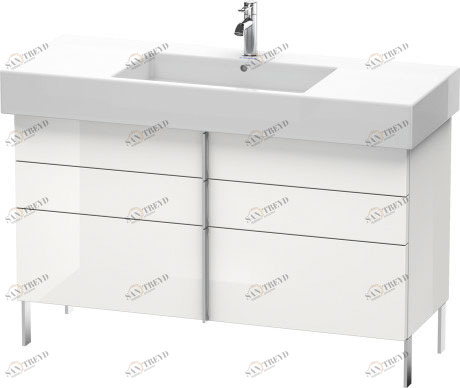 VE641502222 Тумбочка напольная Vero #VE6415 1200 x 446 мм Белый глянцевый декор Duravit