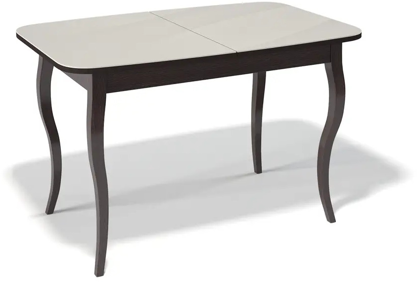 91420593 Кухонный стол прямоугольный Kenner С 120-160x76x80 см ЛДСП цвет кремовый сатин/венге STLM-0885987
