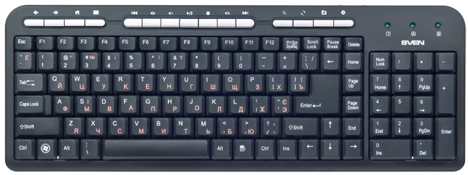 SV-03100309UB Клавиатура standard 309m usb чёрная Sven Santreyd 