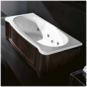 Ванна Gruppo treesse New Classic Young STX-V674B-SX-WV белая с гидромассажем и дезинфекцией прямоугольная левая деревянная панель венге