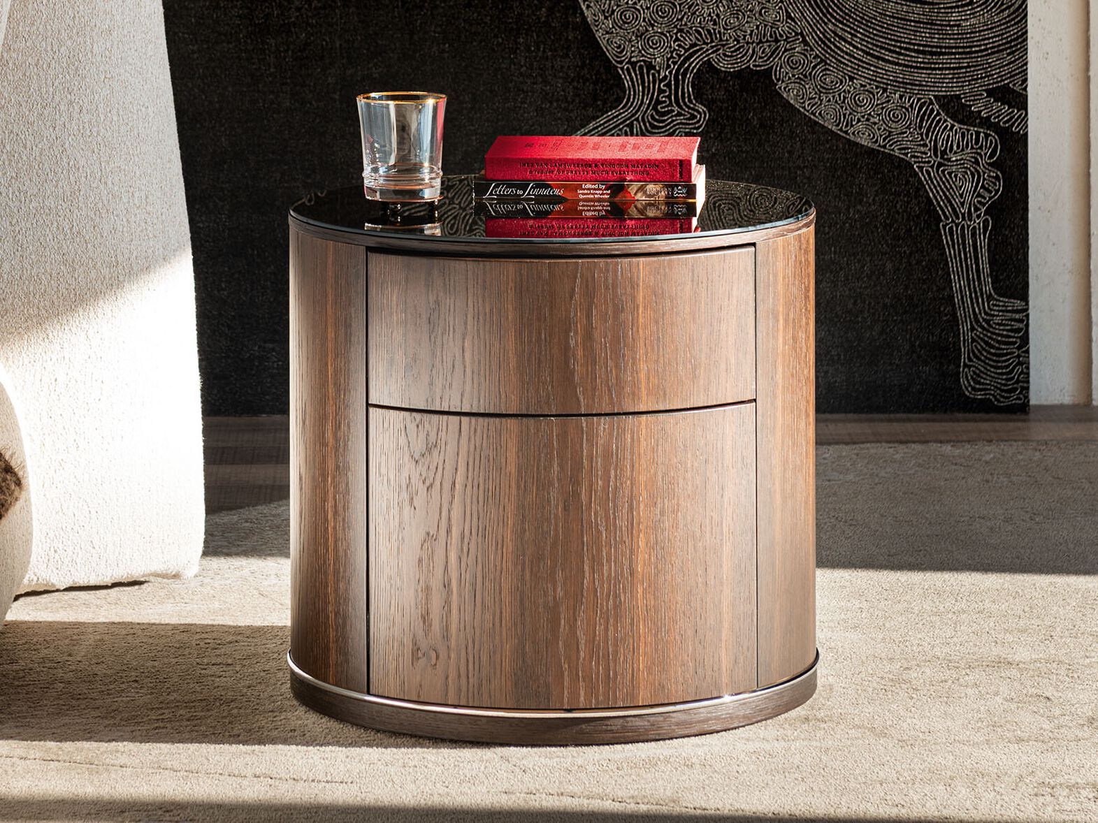 Деревянная круглая тумбочка с ящиками Cattelan italia LIDO ARCH-00047644