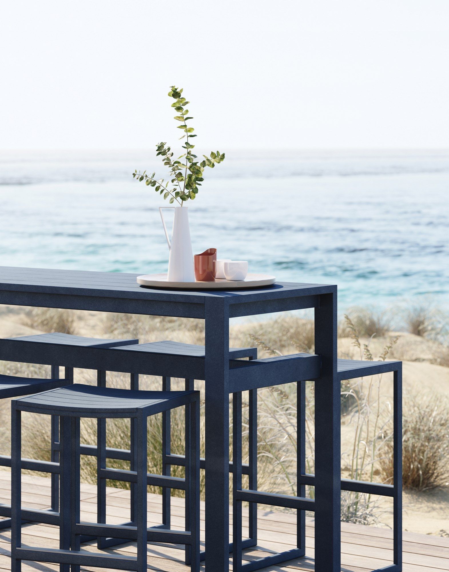 Высокий прямоугольный алюминиевый стол с порошковым покрытием Case Eos ARCH-00082338 - Вид №19