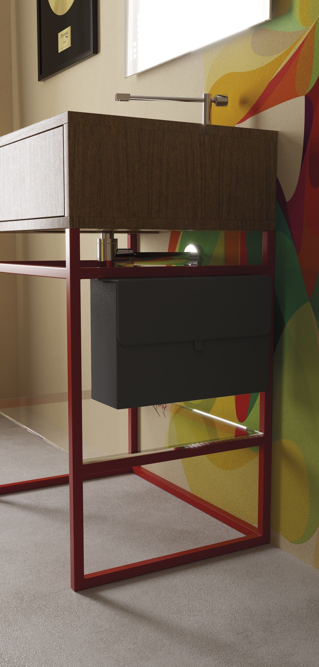 Одноместный железный умывальник с держателем для полотенец Olympia Ceramica Vinyl ARCH-00095177 - Вид №2