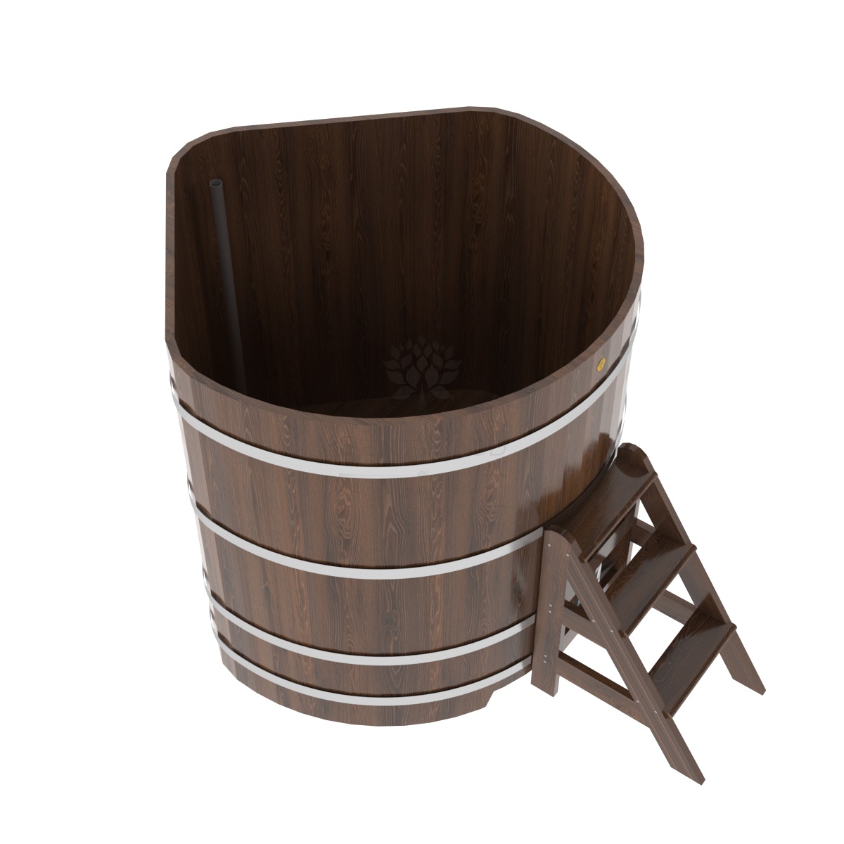 1369 Купель угловая из дуба 1,37х1,37х1,4 морёная Alyarus  - Вид №1