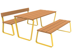Стол для пикника со встроенными скамейками