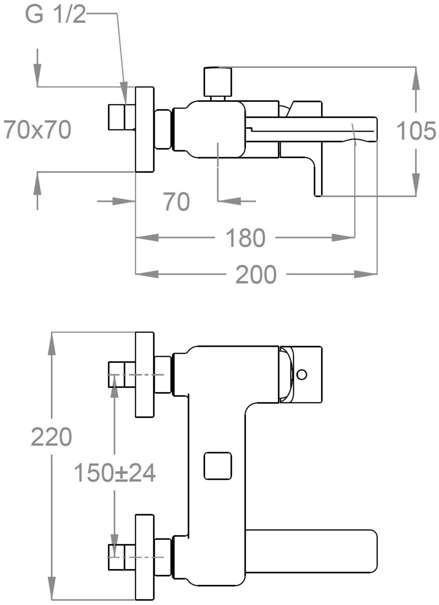 Fir Italia Смеситель для ванны настенный из латуни с переключателем Kelio 63 6334000 - Вид №1