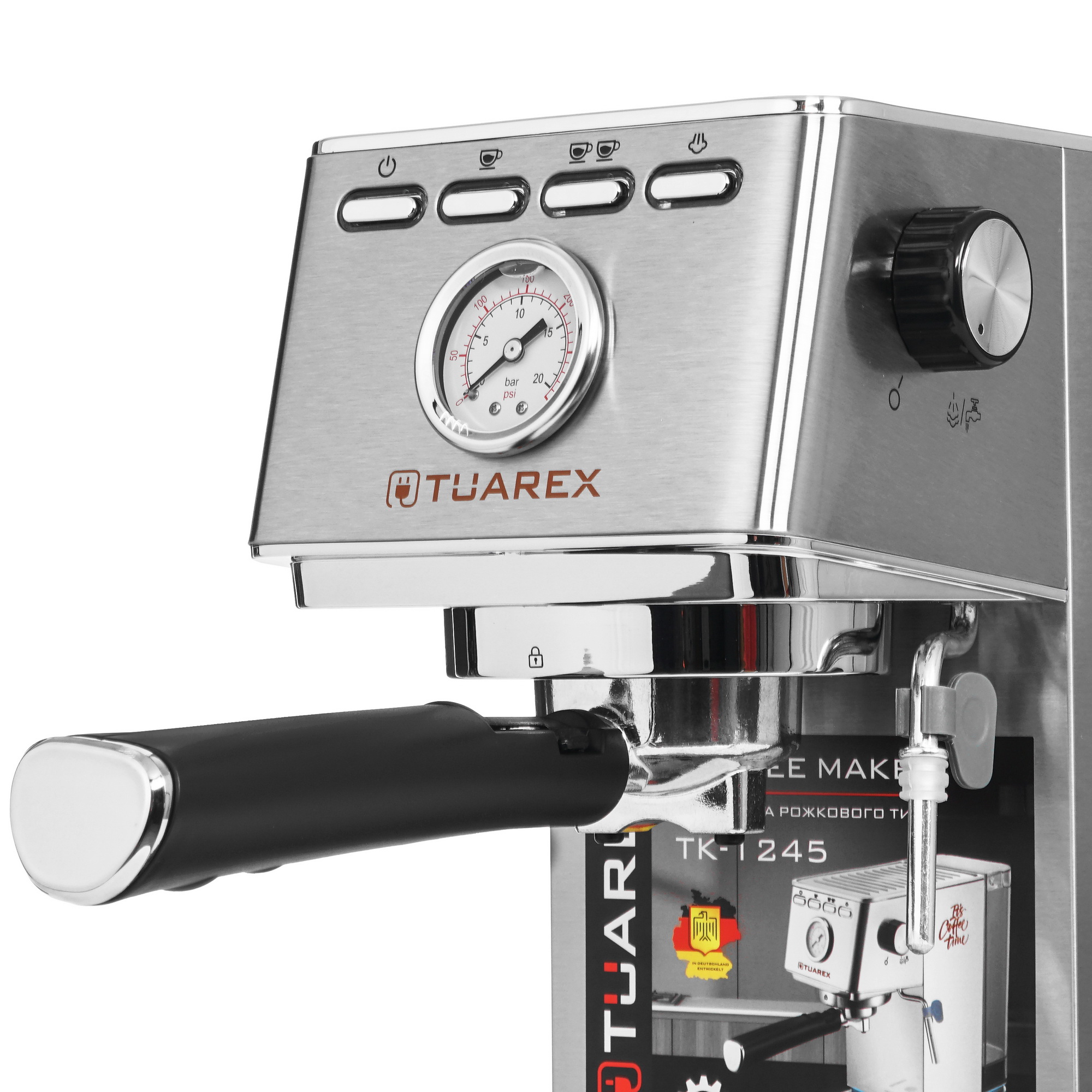 5364272 Кофеварка рожковая Endever Tuarex TK-1245 серый STDN-0102432 - Вид №3