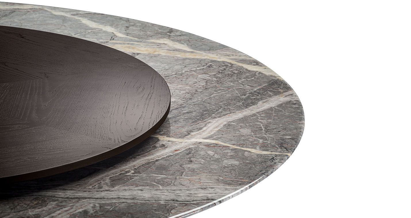 Стол с мраморной столешницей и Lazy Susan из дерева Poltrona Frau коллекция-столы и стулья ARCH-00115352 - Вид №4