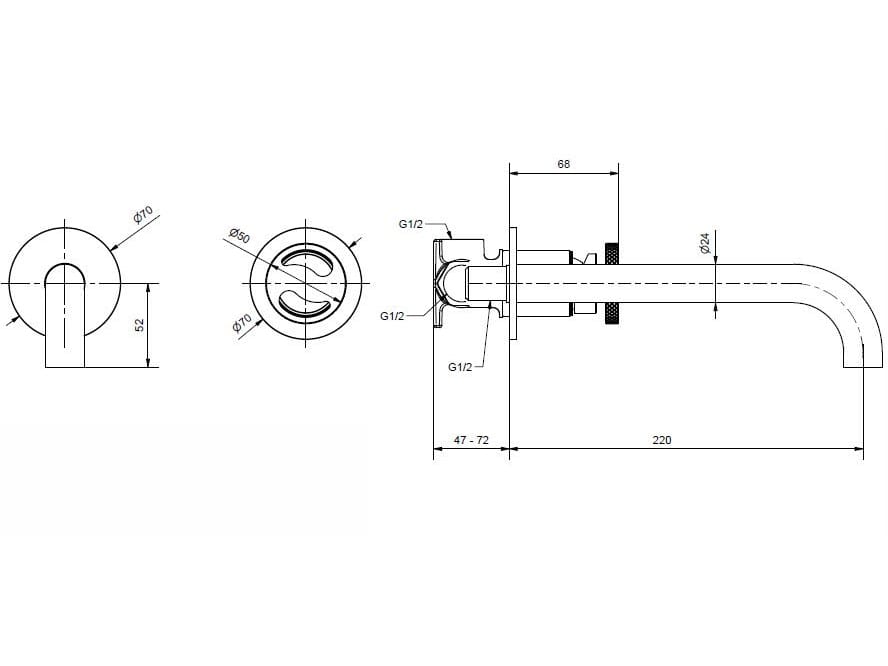 Смеситель для раковины из хромированной латуни Bugnatese тысяча девятьсот пятьдесят ARCH-00079020 - Вид №2