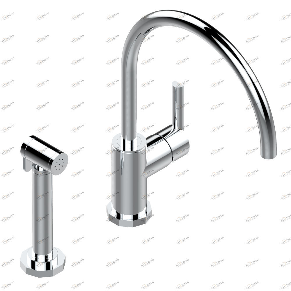 G8A-6181N/D Смеситель для кухонной мойки с ручным душем однорычажный Thg-paris Les Ondes Хром G8A 6181N/D  A02 CAT.A