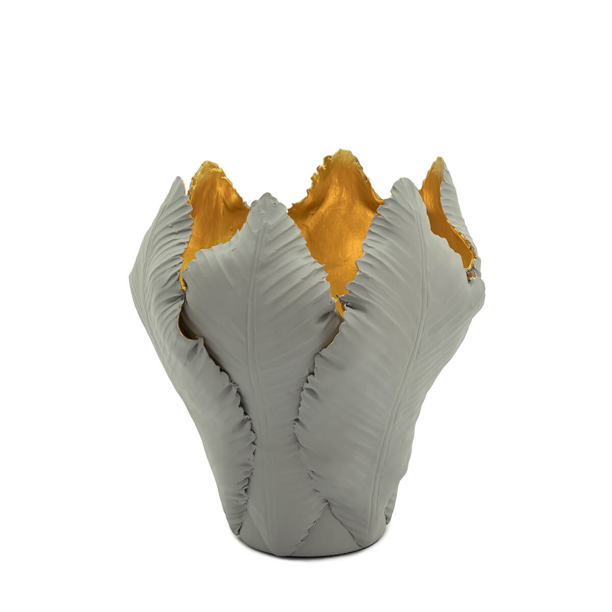 300050-D3 ABHIKA ПОДСВЕЧНИК ТЮЛЬПАН MEDGRAY/GOLD 