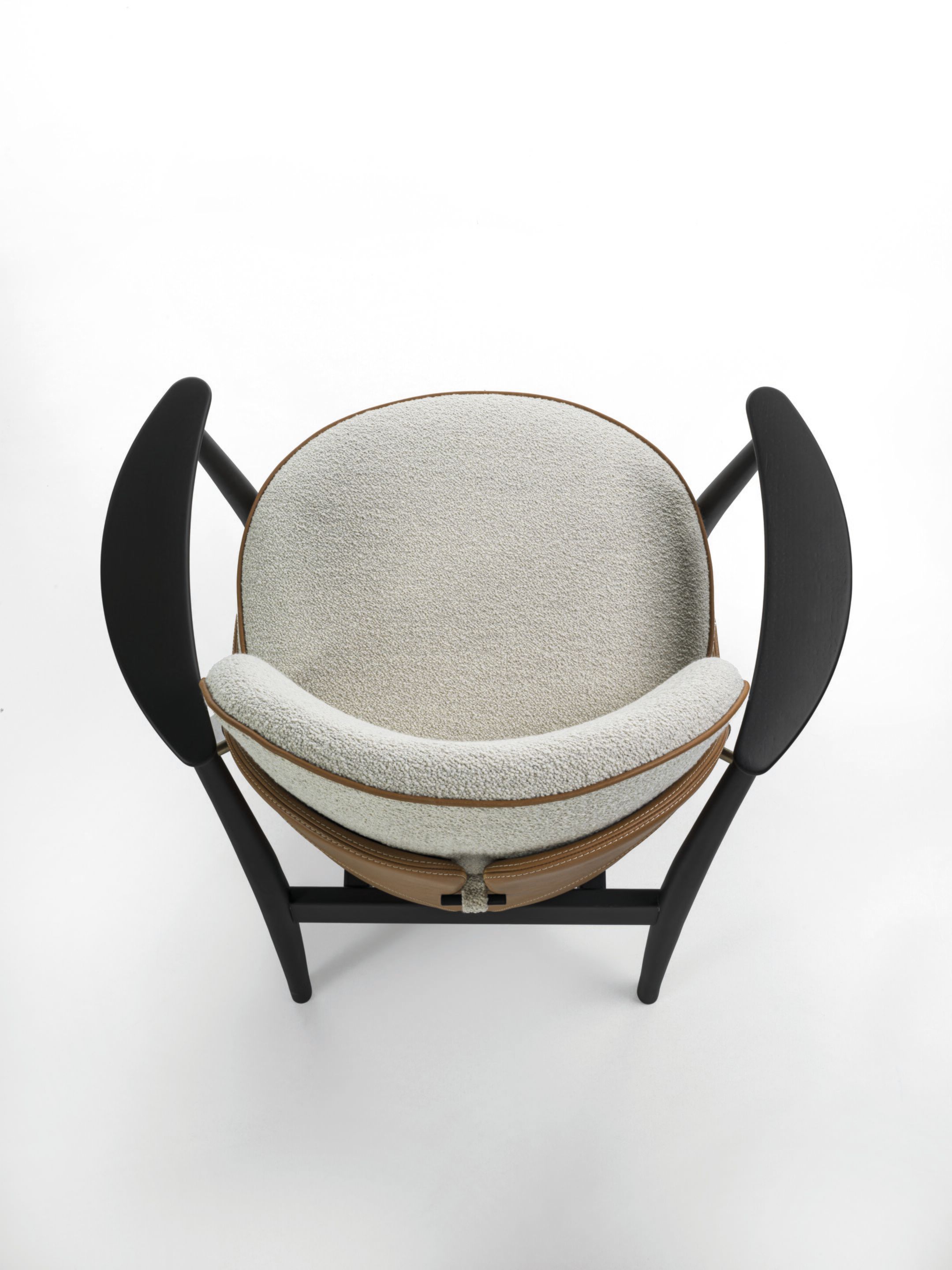 Кресло из ткани и кожи с подлокотниками Porada Twenty-Four ARCH-00043069 - Вид №6