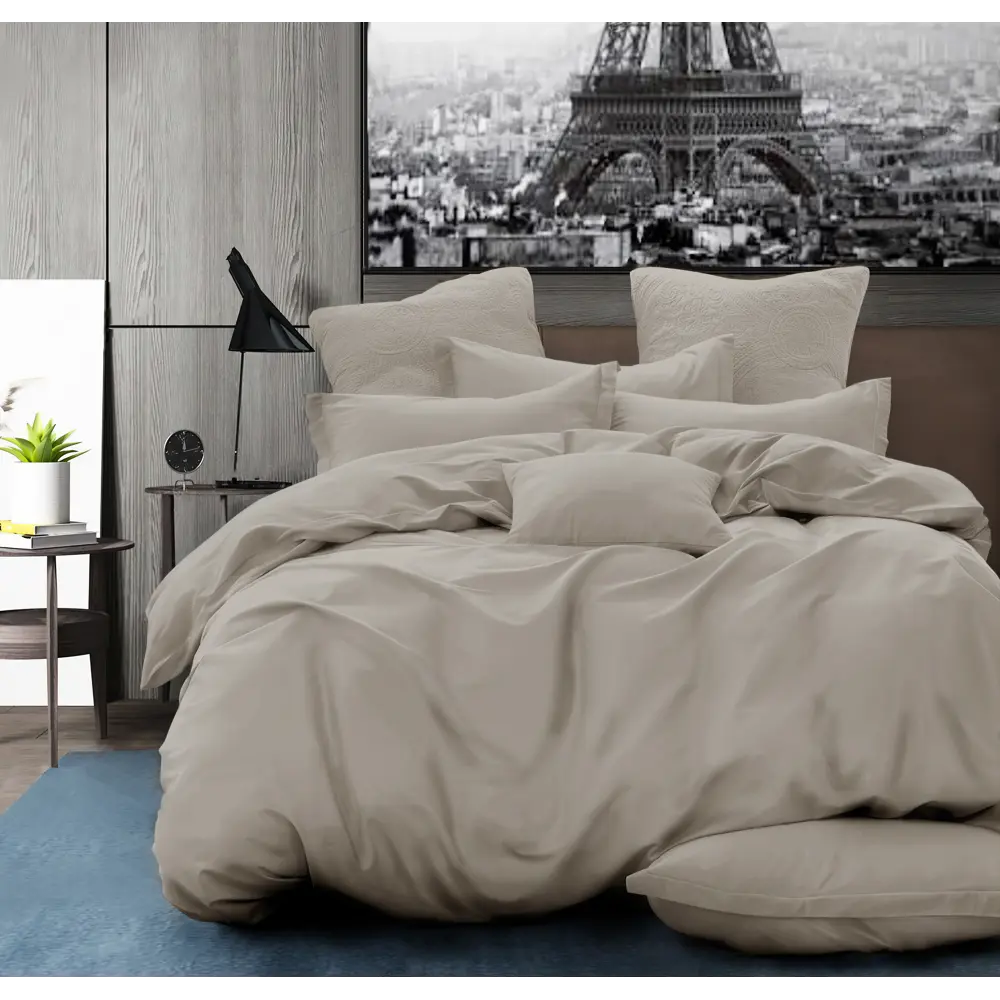 Простыня Cottonika Гамма А 200x200x20 см бязь на резинке капучино STLM-2137796 - Вид №2