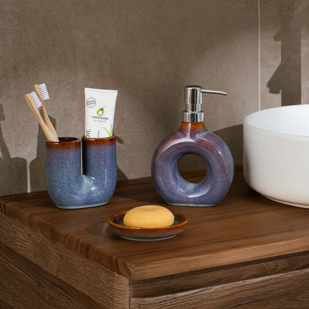 Керамический стакан для зубных щеток Verran Omega в синем цвете 89384107 STLM-1566740 - Вид №5