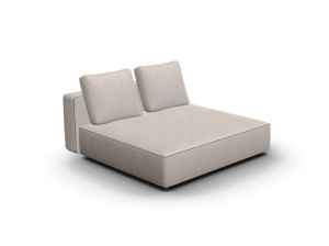 2-местный тканевый садовый диван с полуостровом