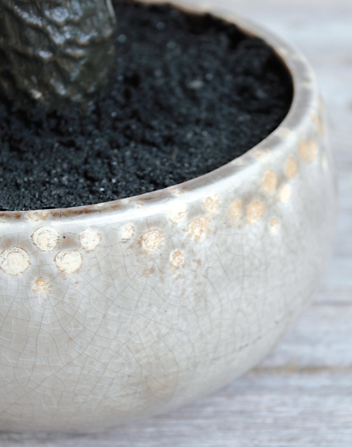 5919 883 a3 Пластиковый бонсай-хвойное дерево в керамическом горшочке, 46 см, зеленый H-andreas  - Вид №4