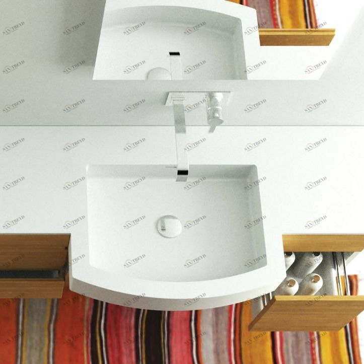 47148 Полувстраиваемая раковина консольная 50 см белая MOMA Design Woodtower 