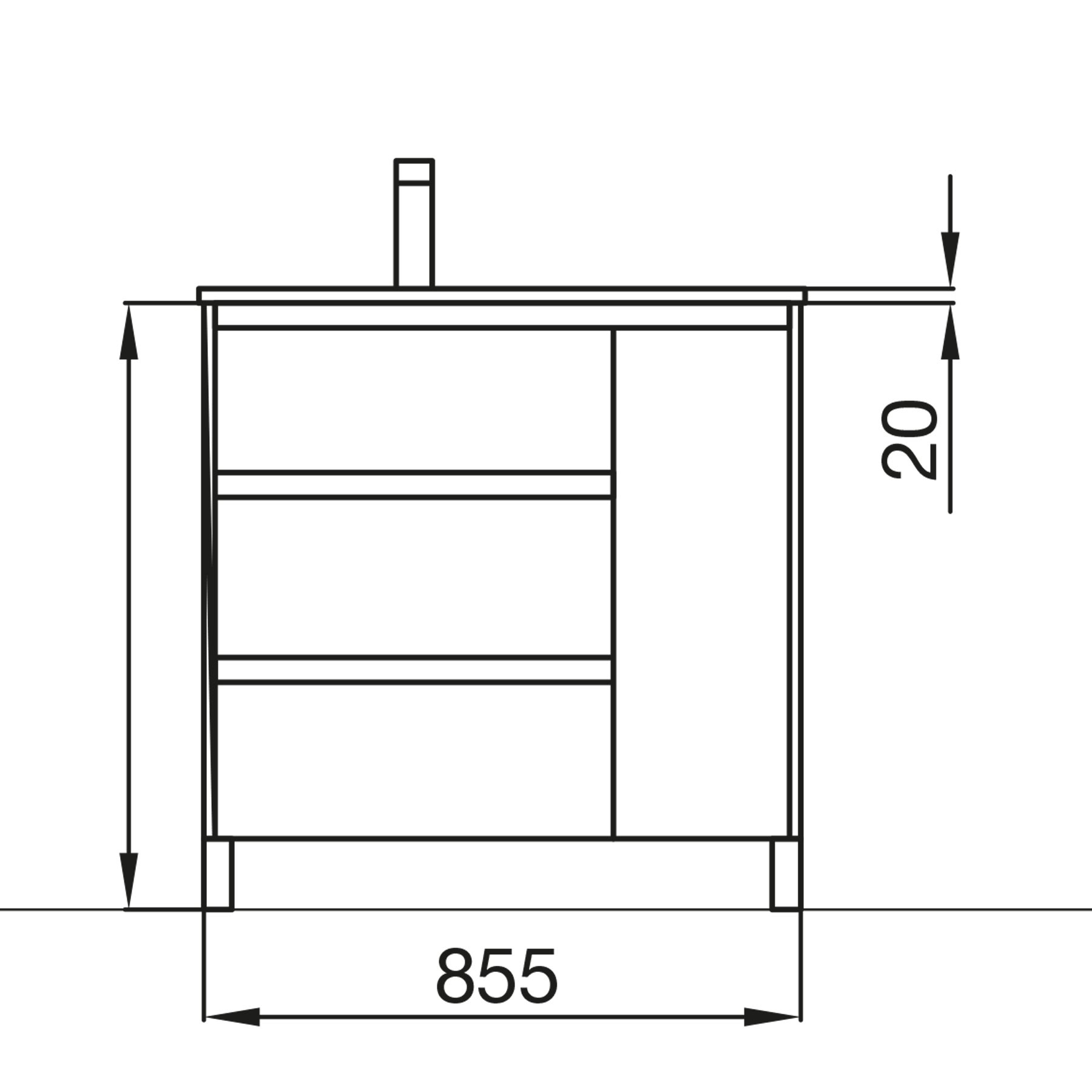 85122 SALGAR Мебель для умывальника ARENYS 855 ETERNITY OAK + Раковина Робл Вечность - Вид №2