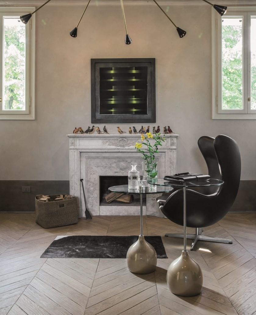 Tonin Casa Круглый стеклянный высокий журнальный столик  T8155  - Вид №1