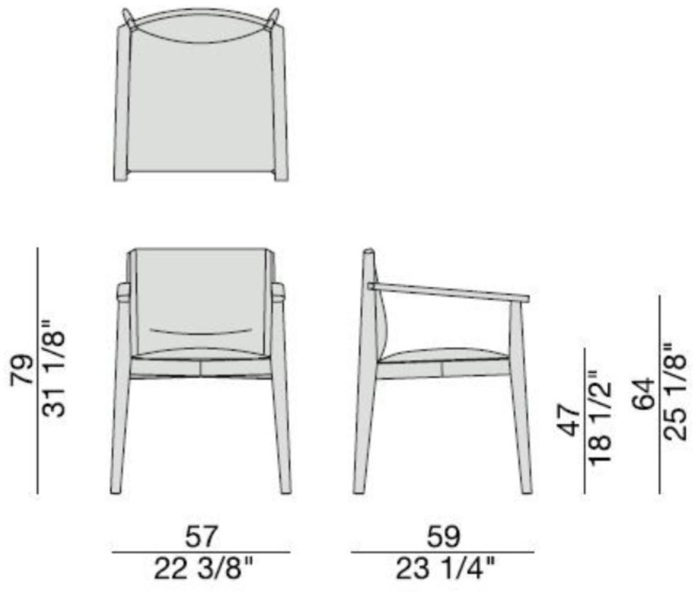 Porada Стул из орехового дерева с подлокотниками Iron sun-id-1377484 - Вид №2