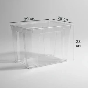 Контейнер с крышкой 39x28x28 см 22 л полипропилен цвет прозрачный