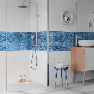 Стеклянная мозаика KREAFORTA сине-голубая для интерьера 89412212