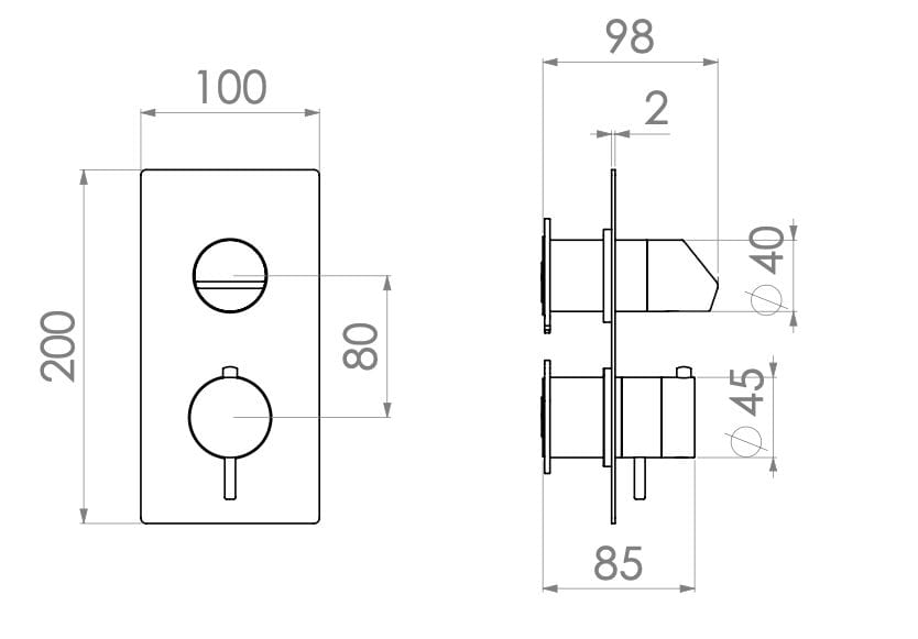 Термостатический смеситель для душа из нержавеющей стали с переключателем Radomonte Dun ARCH-00105247 - Вид №2