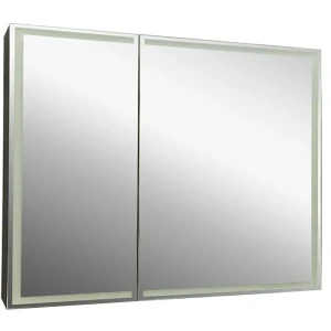 Шкаф зеркальный подвесной Montero Black LED с подсветкой 100x80 см цвет черный