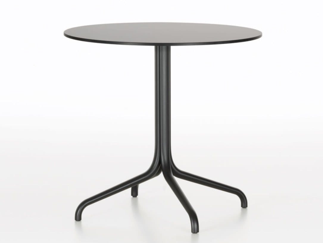 Круглый стол со стальным основанием и деревянной столешницей VITRA Belleville Table ARCH-00025779 - Вид №1