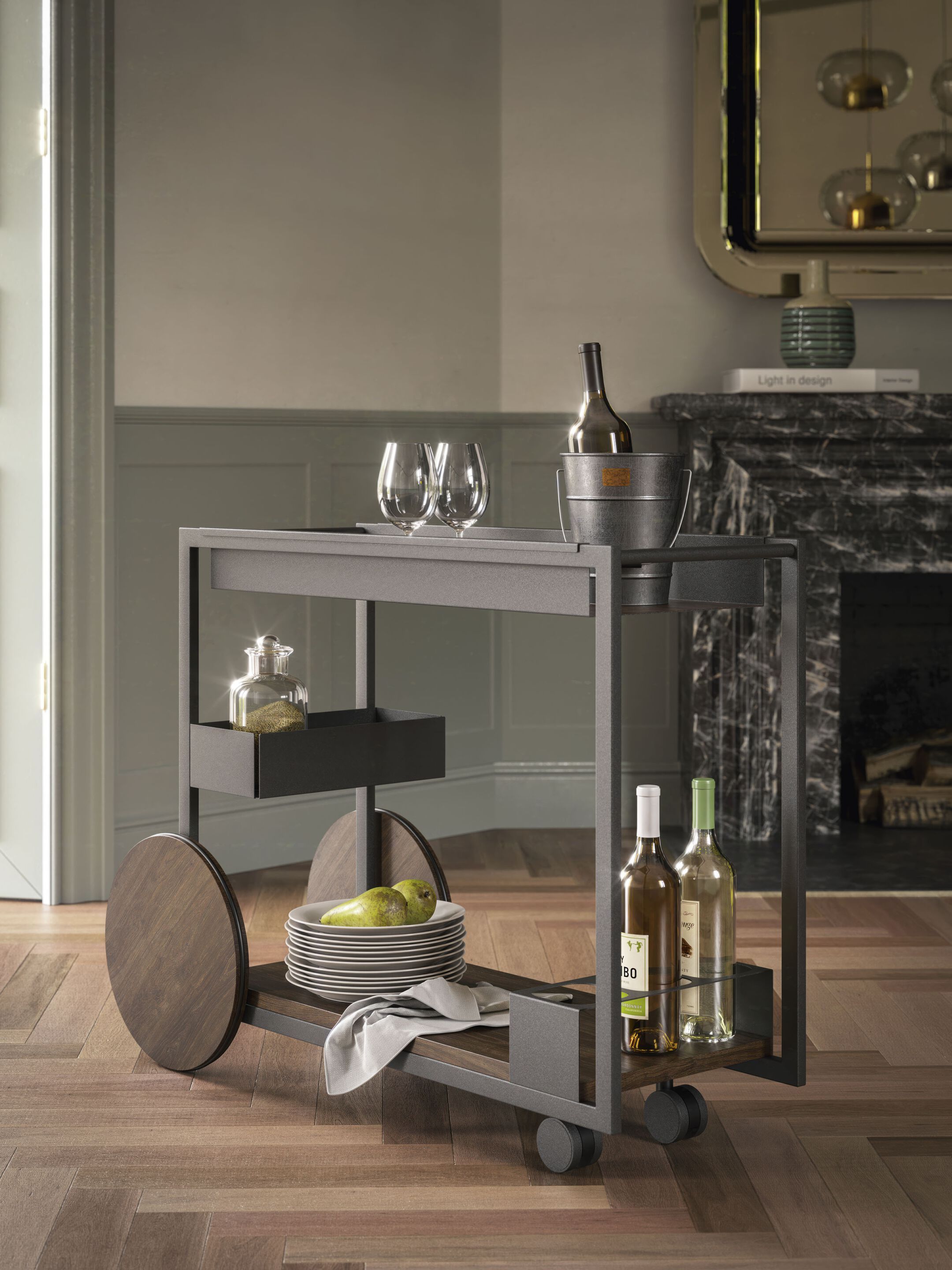 Тележка для еды из стали и дерева Cattelan italia BRANDY ARCH-00073258 - Вид №1