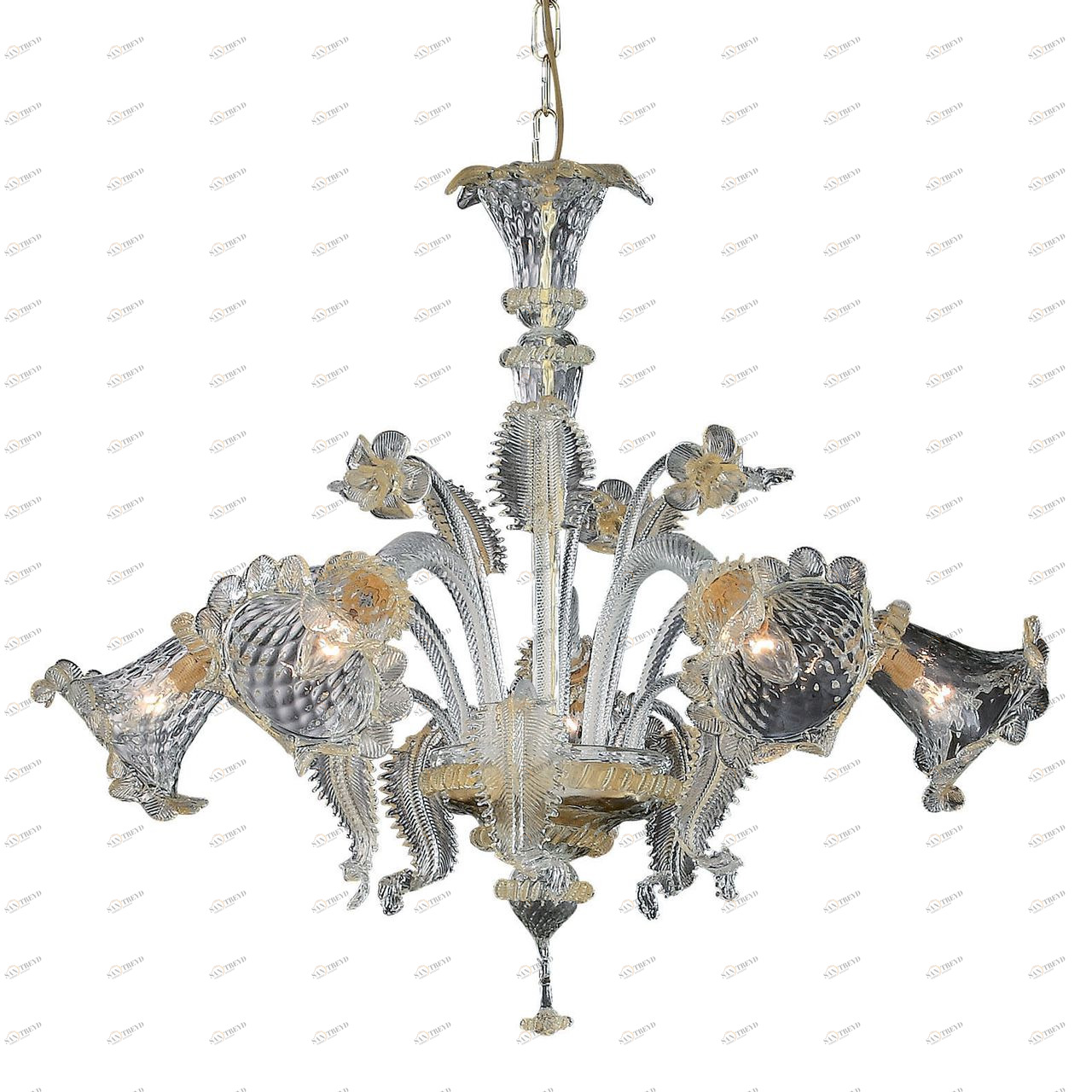 Подвесная люстра Ideal Lux Rialto SP5 IDEAL LUX ДИЗАЙНЕРСКИЕ, RIALTO 057422 Желтый 