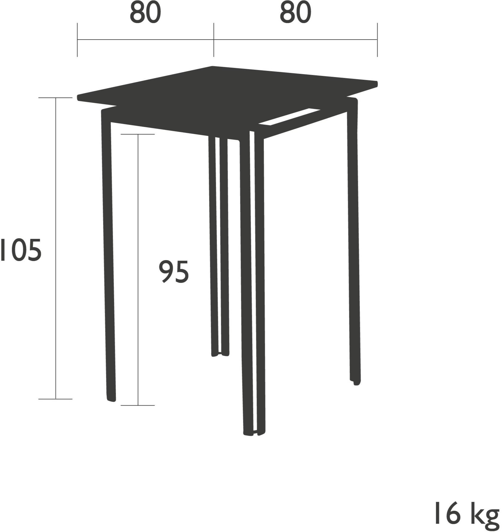 Fermob Квадратный алюминиевый высокий садовый стол Costa 7950 - Вид №2