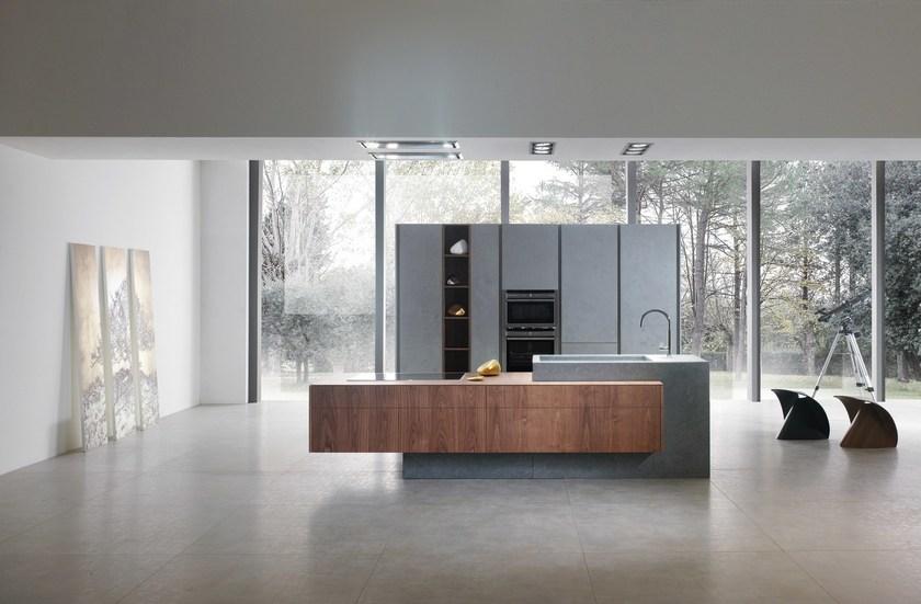 Floritelli Cucine Модульная кухня из бетонной смолы с островом Andromeda sun-id-1408767 - Вид №1