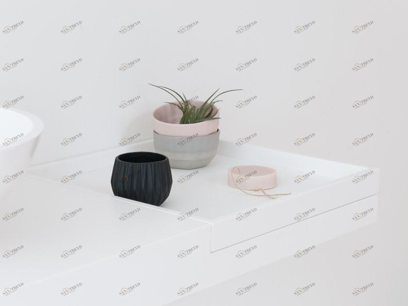 Not Only White Мыльница на столешнице в цвете hi-macs® Basq sun-id-1369840