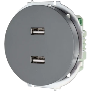 Розетка двойная USB встраиваемая Osen цвет серый 89424792 STLM-2137299