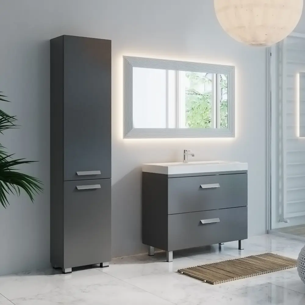 Пенал напольный Hilton 40 см цвет графит VIGO STLM-2041568 - Вид №4