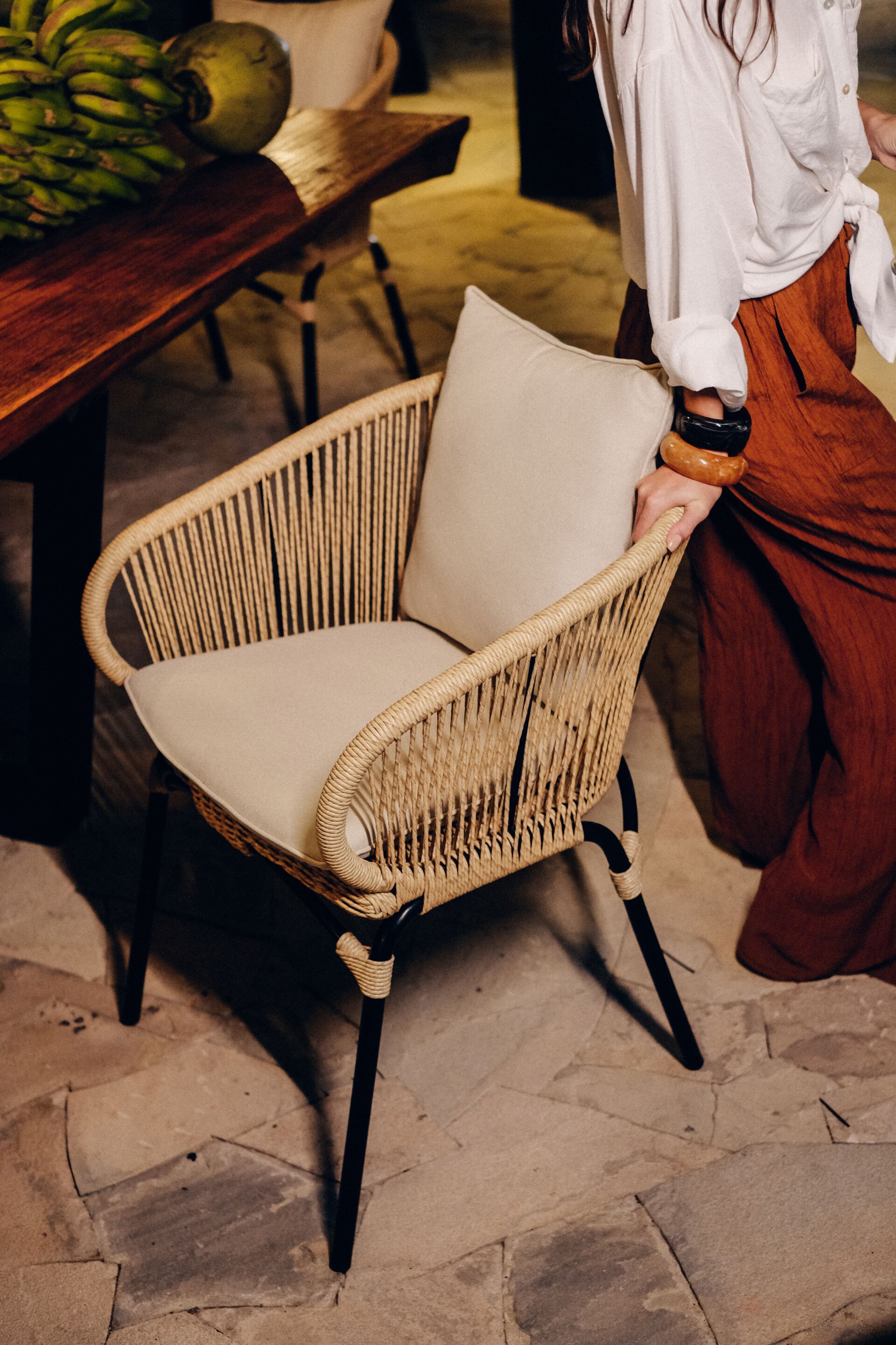 Алюминиевый и деревянный садовый стул с подлокотниками cbdesign Armony ARCH-00128555 - Вид №4